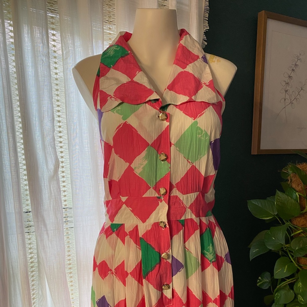 Vintage Pastel Checker Jumpsuit